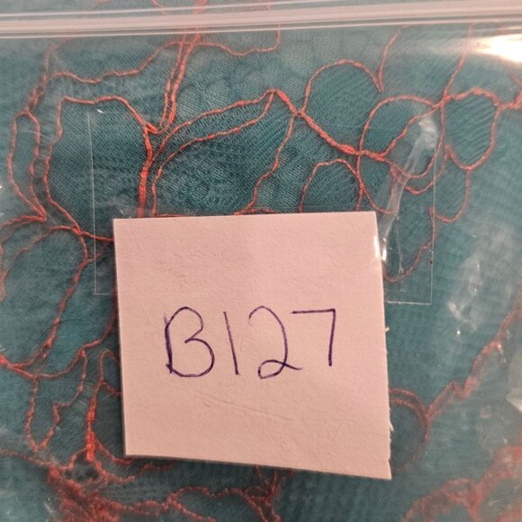 Cacique 44G Turquoise Lace Full Coverage Underwire Bra teal gold  accent wires - Picture 12 of 12